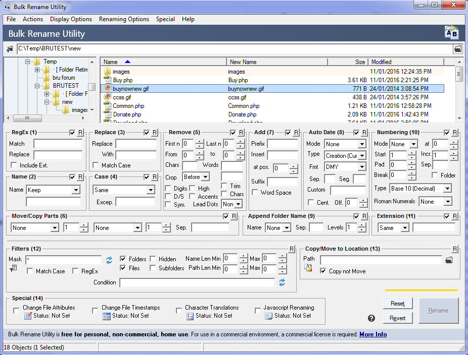 Bulk Rename Utility, notorious for having a terrible user experience